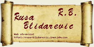 Rusa Blidarević vizit kartica